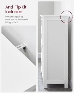 أرضية حمام خشبية للبيع بالجملة ، خزانة منظم تخزين مع 4 أدراج ، وحدة تخزين المدخل - Product Image 5