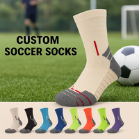 Qualité populaire profondément personnalisé chaussettes de football couleur unie automne tricoté sport professionnel athlétique genou chaussettes hautes