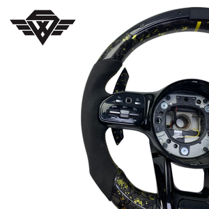 Volant <span class=keywords><strong>sport</strong></span> en cuir et carbone véritable forgé pour Mercedes-Benz 809 W223 W212 Classe C E, modèles à assembler - Product Image 2