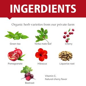 ชาสมุนไพร OEM Detox Cherry Bomb ชาเขียว เยอร์บา มาเต้ ผสมฮิบิสคัสและเชอร์รี่ ช่วยเสริมสารต้านอนุมูลอิสระ เสริมสร้างภูมิคุ้มกัน 100% จากธรรมชาติ บรรจุ 15 กล่อง - Product Image 6