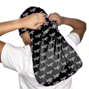Casquette de vague Duragesic de haute qualité Durag personnalisé en velours de soie avec Logo personnalisé pour hommes Bandana - Product Image 2