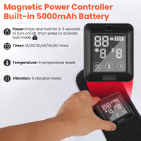 Thérapie par lumière rouge pour la main et le poignet, appareil de thérapie par lumière infrarouge proche 660 nm et 850 nm, 6 massages par chaleur et vibrations avec batterie 5000 mAh