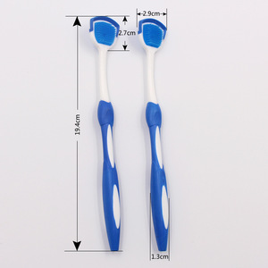 Grattoir à langue double face en plastique bleu, outil d'hygiène buccale - Product Image 4
