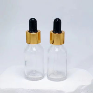 <b>Empty</b> 15ml 30ml 50ml Round Glass Hair Oil <b>Bottle</b> Dropper Packaging with Screen Printing for Cosmetics - Product Image 2