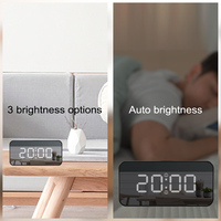 Réveil numérique à LED Thermomètre Grand Nombre Snooze Rétro-Éclairage Température Électronique Bureau Chargeur USB Réveil Intelligent