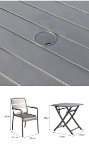 Ensemble de 3 pièces pour patio, aluminium et <span class=keywords><strong>métal</strong></span>, table et chaises pliantes d'extérieur pour jardin de loisirs commercial - Product Image 6