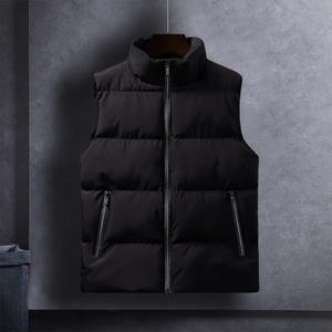 ड्रिव स्टैंड कॉलर गर्म कपास बनियान पुरुषों की सर्दियों में नए ढीले आकस्मिक बाहरी कपड़े कस्टम लोगो थोक - Product Image 4