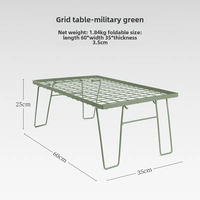 Table de barbecue en plein air, table basse, table en fer, plateau d'égouttement, table à grille, table pliante en filet, table de camping en bambou