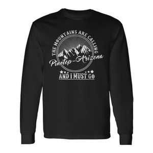 Pinetop Arizona Mountains Are Calling T-shirt à manches longues pour l'aventure en plein air - Product Image 1