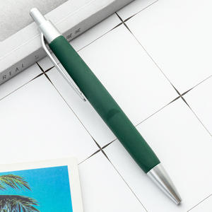 Stylo à bille publicitaire en plastique coloré avec logo personnalisé, stylo à bille de qualité supérieure avec revêtement en caoutchouc souple pour cadeau d'affaires - Product Image 5