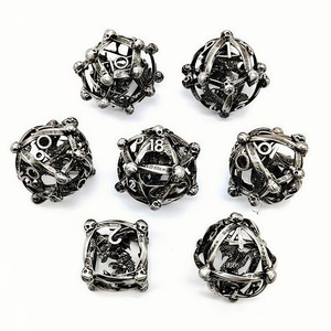 <span class=keywords><strong>Juego</strong></span> <span class=keywords><strong>de</strong></span> 7 dados metálicos, dados poliédricos huecos <span class=keywords><strong>de</strong></span> alta calidad y diseño exquisito para múltiples juegos <span class=keywords><strong>de</strong></span> mesa - Product Image 4