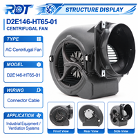 Ventilateur radial industriel 230V à double entrée pour refroidissement d'armoires, haut débit d'air, D2E146-HT65-01, équipement de ventilation, pièce de rechange pour service continu