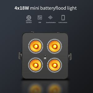 AICPOSE Productos de Fábrica: Luz LED Par Inalámbrica 4x18W de Acero Inoxidable DMX 6 en 1 con Batería - Product Image 1