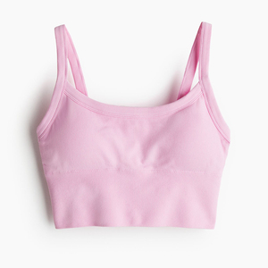 2024 vente en gros de haute qualité OEM grande taille couleur unie basique Jersey coton tricoté intégré soutien-gorge <span class=keywords><strong>Sport</strong></span> soutien-gorge femmes - Product Image 5