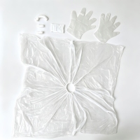 Kit de protection jetable pour la coloration des cheveux, comprenant une cape, des protège-oreilles, des gants et un bonnet de douche, personnalisable