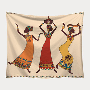Tapiz Decorativo de Pared con Estampado Tribal Africano Beige para Mujeres, Lavable a Máquina, Venta al por Mayor - Product Image 2