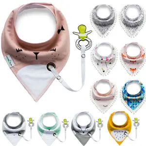 Khăn Lau Nước Bọt Baberos Bebes Yếm Trẻ Em & Dây Chống Rơi Siêu Thấm Cho Trẻ Sơ Sinh Bông Bandana Dribble Bib Khăn Cho Trẻ Sơ Sinh Ăn