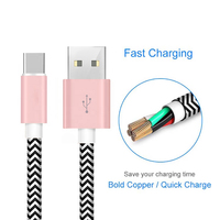 Câble USB Type-C 100W 2.0 personnalisé ultra-fin en nylon tressé flexible avec gaine TPE/PVC, charge rapide 5A pour appareil photo, ordinateur, écouteurs