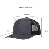 Logotipo personalizado parche de cuero 6 paneles en blanco deportes Gorras malla Snapback Richardson 112 camionero sombreros para hombres gorras personalizadas Logo