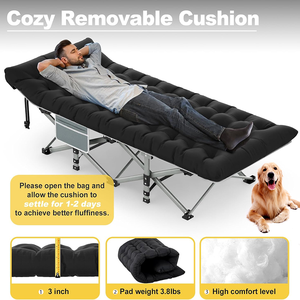 Lit de camping pliant avec sac de rangement pour adultes Lit de couchage léger portable pour voyage en plein air randonnée facile à installer - Product Image 2