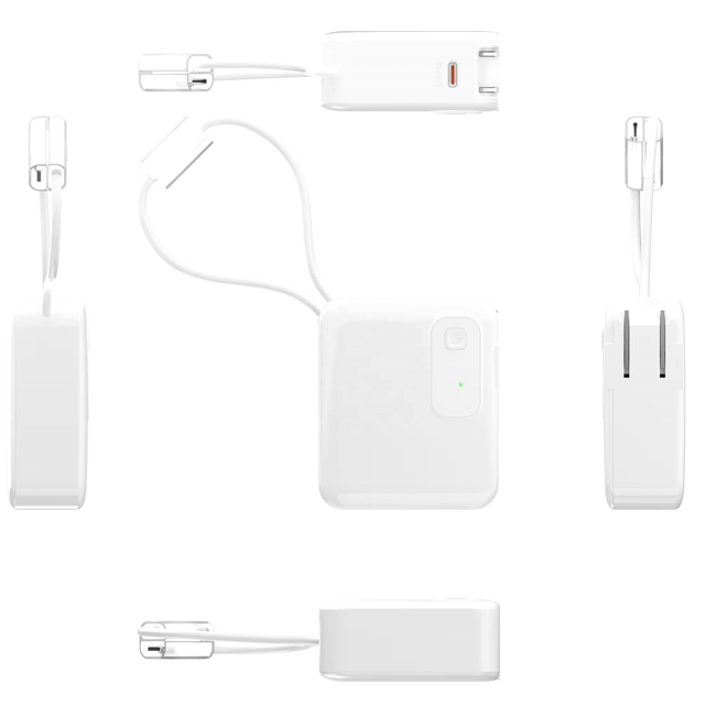 AC Outlet Portable Power Bank with Built-in Cable 22.5W Fast Charging Power Station for Camping Travel