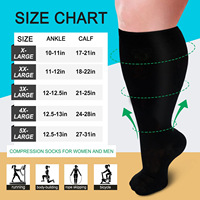 Chaussettes de sport unisexes en nylon compressif avec logo personnalisé, taille extra large, traitement des varices, chaussettes à compression graduée
