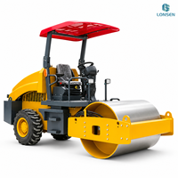 Rouleau compresseur vibrant à tambour unique LONSEN LZ3045 de 4 tonnes avec transmission à changement de vitesse pour la construction routière et les travaux de terrassement