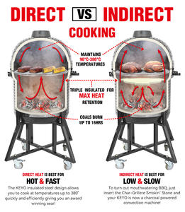 Grillades en céramique de 24 pouces pour <span class=keywords><strong>barbecue</strong></span>, fumoir d'extérieur, charbon de bois, grilles Kamado avec trépied mobile - Product Image 2