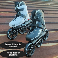 Patines en Línea de Velocidad para Adultos y Niños, con Ruedas Grandes de 3*125mm, para Carreras y Patinaje Urbano, Tallas Grandes