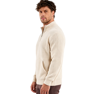 TN Custom-made <strong>Men</strong> Relaxed Fit Knitted <strong>Jumper</strong> Funnel Neck <strong>Collar</strong> <strong>with</strong> Brand Zipper Chunky Ribbed Half Zip <strong>Jumper</strong> Sweater <strong>Shirt</strong> - Product Image 5