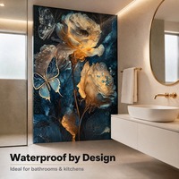Lámina de PVC con Efecto Mármol, Revestimiento UV, Panel de Pared de Mármol Artificial Impermeable para Decoración de Interiores
