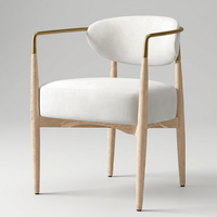 Chaises de salle à manger modernes personnalisables en gros, chaise de salle à manger en bois avec accoudoirs pour les designers d'intérieur