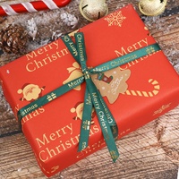 Kertas Kado Natal Tebal Anti Air Berlapis Pati Kraft Grosir 10 Lembar/Pak Kemasan Hadiah Bunga Custom