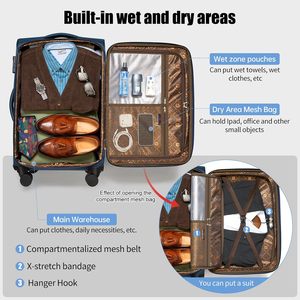 Ensembles de valises de voyage en gros – Valises souples à roulettes tendance - Product Image 3
