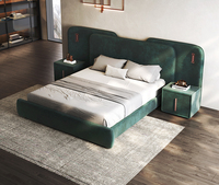 Meubles de chambre à coucher design en gros grande tête de lit jusqu'à-holstered 1.8 m double queen king lits en cuir