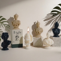 Bougie parfumée en forme de buste grec moderne, faite à la main, en cire de soja écologique, décoration de table esthétique, cadeau idéal pour une nouvelle maison