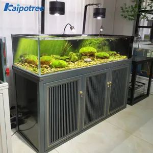 Aquarium en verre ultra clair personnalisé OEM avec système de filtre de fond, aquarium planté pour le salon, grand aquarium écologique