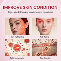 Appareil de beauté pour le soin de la peau, masque facial LED en silicone portable, 7+1 couleurs PDT, luminothérapie rouge, prise US