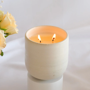Bougie parfumée en céramique artisanale-Bougie en cire de soja personnalisable dans un pot en poterie artisanale pour la décoration intérieure et les célébrations festives - Product Image 5