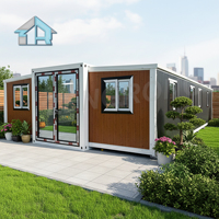 Maison préfabriquée à transport facile et à levage rapide, petite maison avec structure compacte intégrée pour salle de projet distante ou dortoir de chantier
