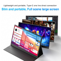 Écran portable de jeu de 15,6 pouces FHD 1080P IPS 60Hz avec haut-parleurs doubles, type-C, pour ordinateur portable, PC, téléphone et PS5