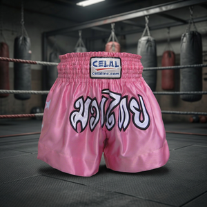 Shorts de kick-boxing Muay Thai roses pour hommes adultes - Product Image 3