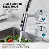 Robinet de cuisine moderne en laiton massif avec poignée en alliage de zinc, mitigeur d'eau chaude et froide à col de cygne
