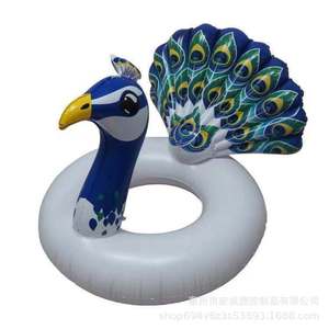 Inflatable Peacock Swimming Ring 130cm PVC Float For Adults Outdoor Water Recreation Pool Accessory - Product Image 5