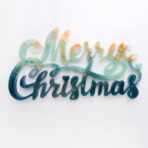 DIY Merry Christmas mektuplar dekorasyon reçine silikon kalıp reçine noel kalıp silikon kalıpları için reçine sanat