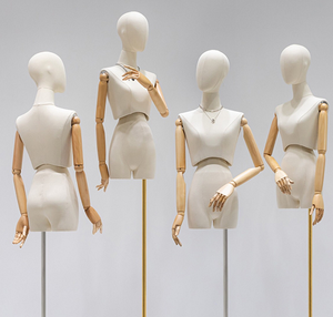 Sang trọng nữ nửa cơ thể đứng mannequin tre Linen với xoay eo & có thể tháo rời đầu/cánh tay Boutique quần áo hiển thị - Product Image 6