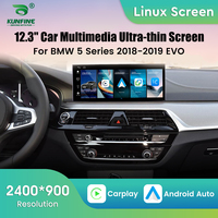 Radio para Auto KUNFINE de 12.3 Pulgadas con Sistema Linux para BMW Serie 5 2018 2019, Reproductor Multimedia EVO, Navegación GPS, WIFI, Carplay Inalámbrico