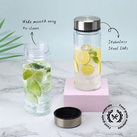 Bouteille d'eau en plastique écologique sans BPA de 12oz avec logo personnalisé et ouverture large Bouteille de sport de voyage pour le camping en plein air et les voyages