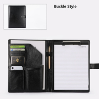 Carpeta Portafolio de Cuero PU A4 Premium Personalizada, Organizador de Documentos Ejecutivo, Bloc de Notas para Conferencias