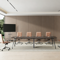 Table de conférence et chaises sur mesure en MDF, 12 places, design moderne pour bureau à domicile et chambre.